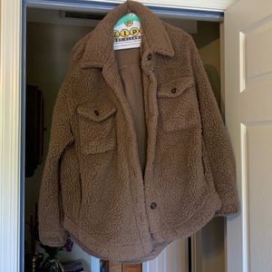 Teddy bear button down jacket